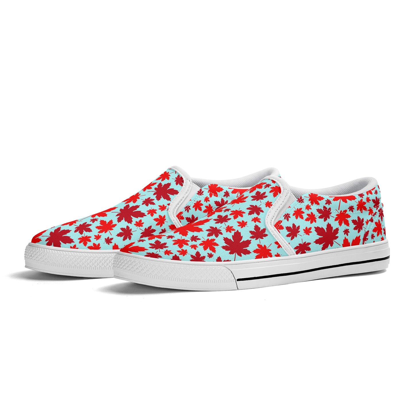 Canadian Maple Leaves | Unisex Rubber Slip On Loafer Shoes - Non-Traditional Colours