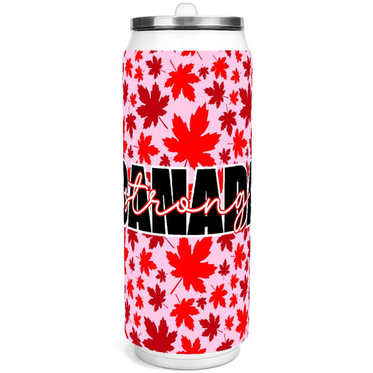 Canada Strong 500ml Stainless Steel Tumbler | Pop Can-Inspired Travel Mug – Durable & Stylish - Maple Leaves in Non-Traditional Colours