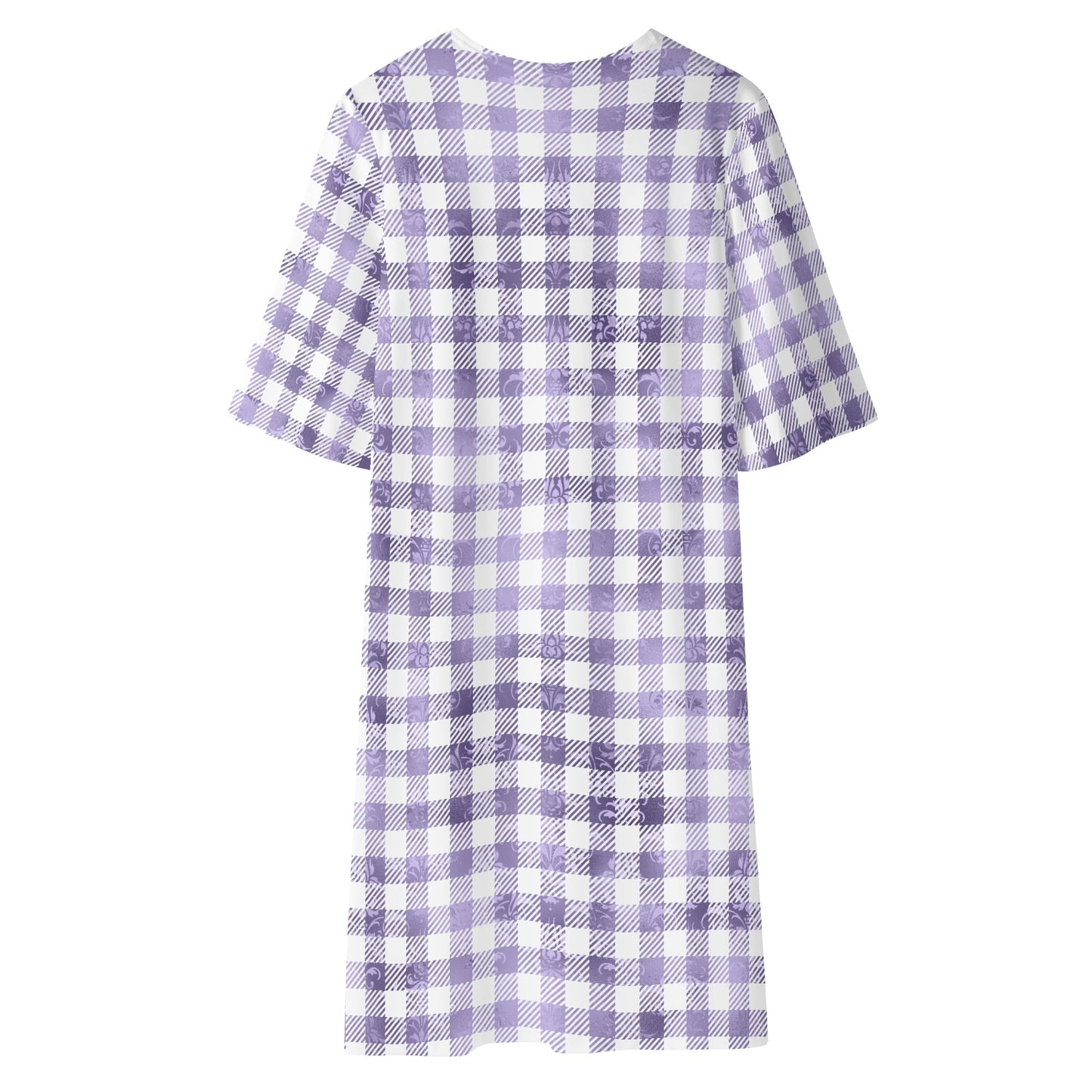 Motif Watercolour Plaid | Womens Half Sleeve Kimono Robe – Lightweight Layers, Effortless Style