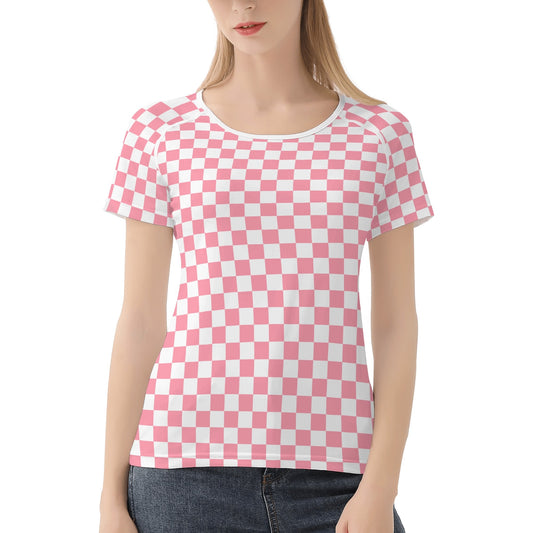 Retro Checkers | Womens Short-Sleeve T-Shirt – Soft & Stylish