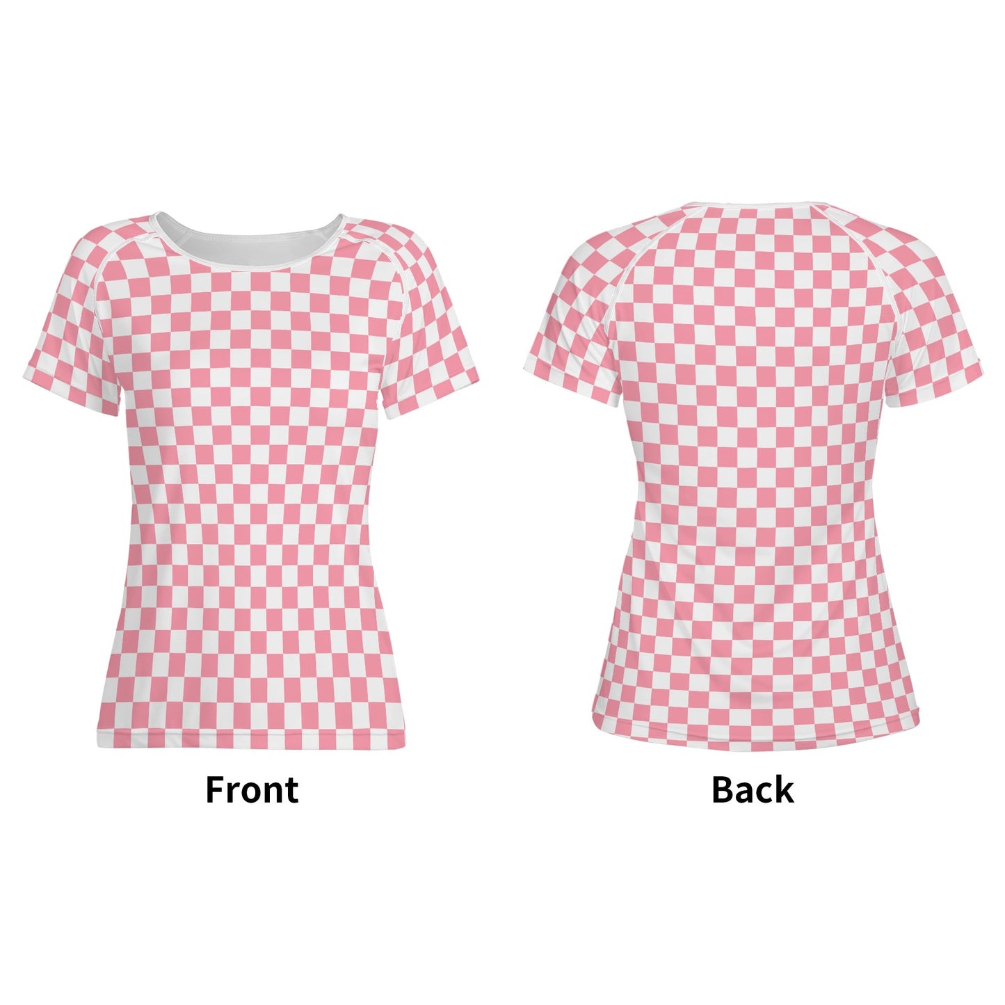 Retro Checkers | Women's Short-Sleeve T-Shirt – Fun Pattern, Soft & Stylish