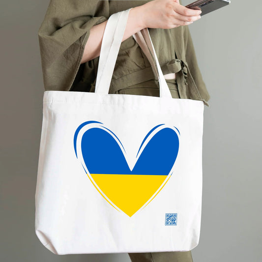 Love For Ukraine | 100% Cotton Tote Bag - Ukraine Flag