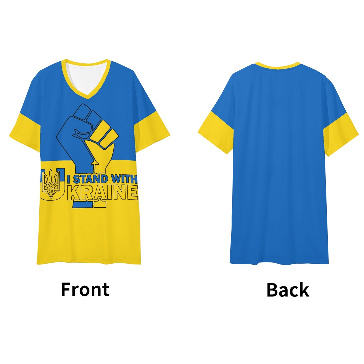 Ukraine Strong - Men's V-Neck Tee – Soft, Stylish, and Vibrant