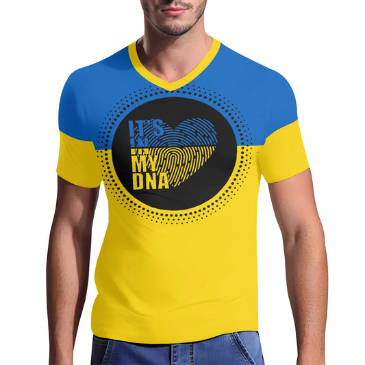 Ukraine Strong - Men's V-Neck Tee – Soft, Stylish, and Vibrant