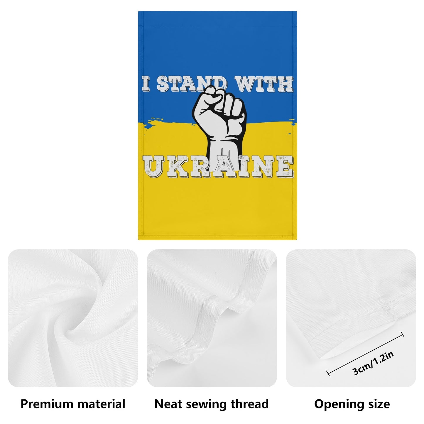 I Stand With Ukraine | Garden Flag Banner - 2 Sizes to Choose From