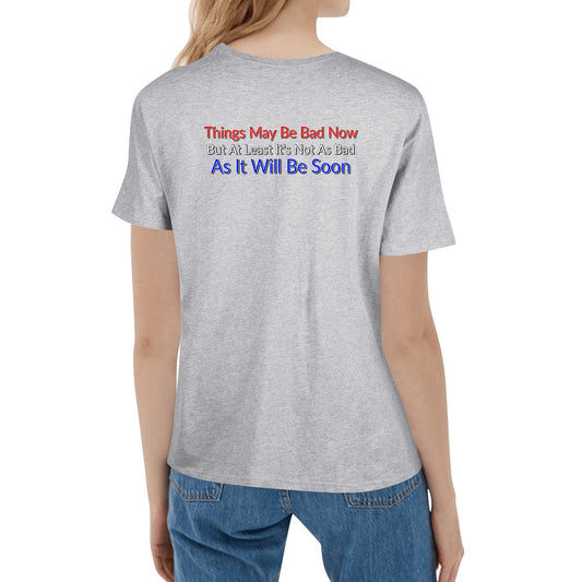Canadas POV Watching the USA Implode! | Women's 100% Soft Cotton T-Shirt - (F&B Print)