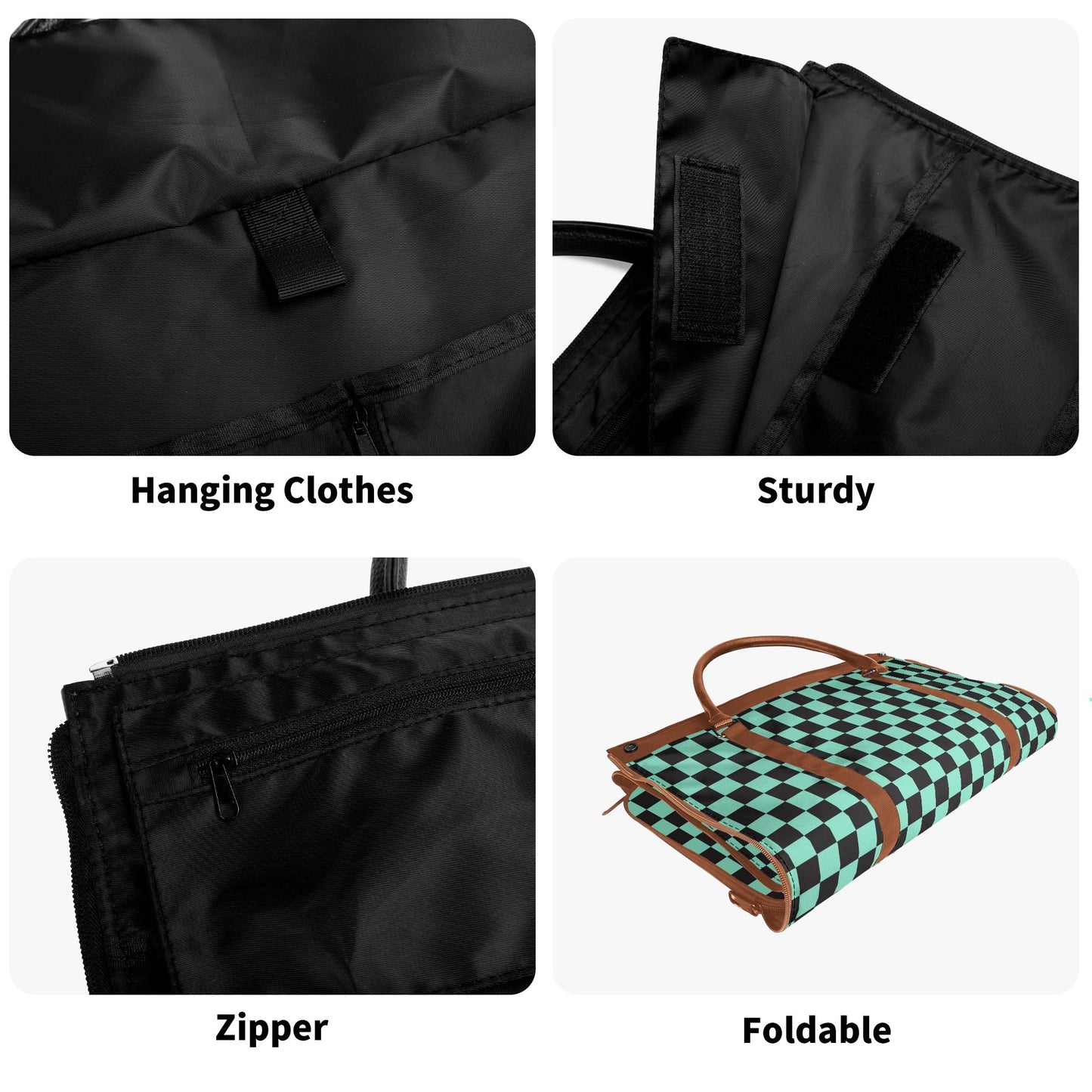 Black Check Chic Collection | Fold & Go Weekender Duffle Bag – Built Tough, Packs Light
