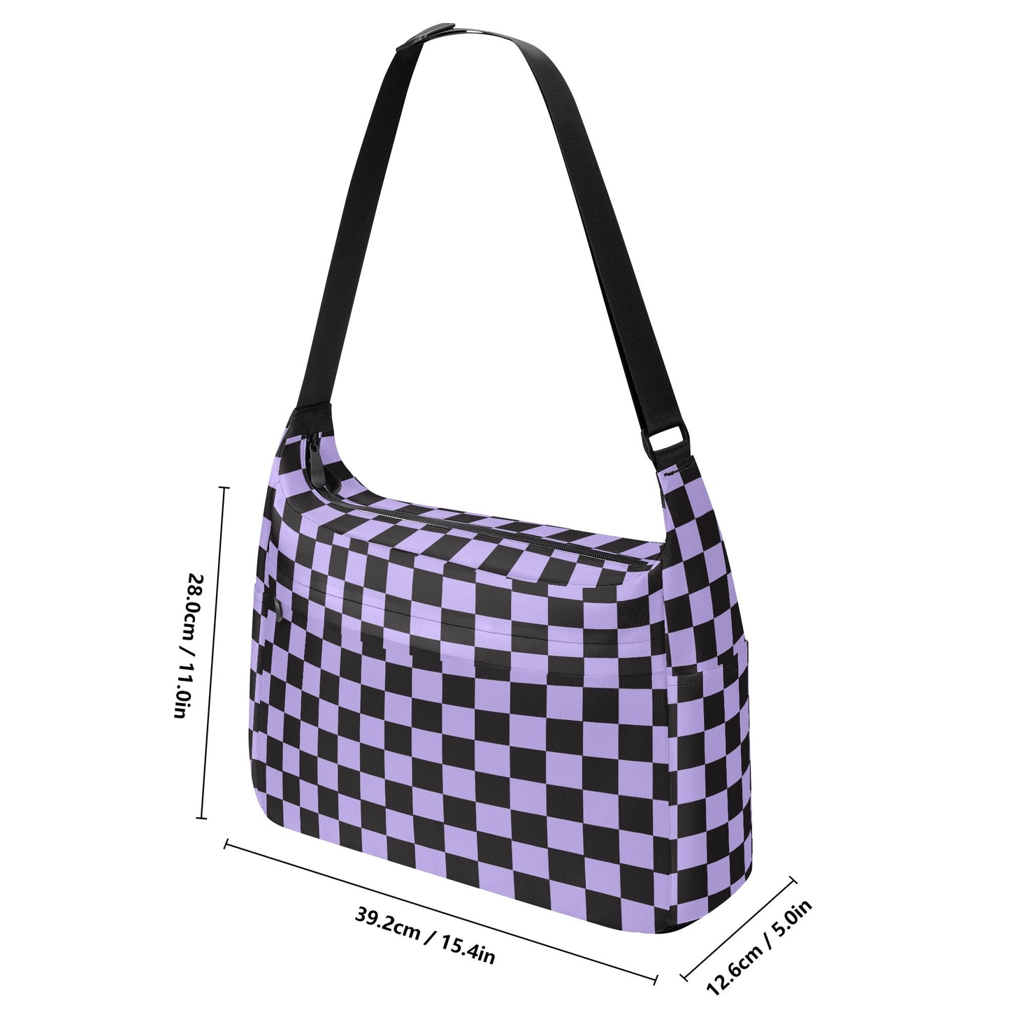 Black Checker Chic Collection| Laptop Messenger Bag – Built for Commutes, Ready for Anywhere