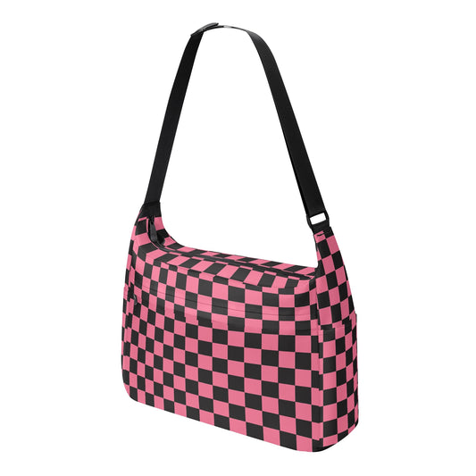 Black Checker Chic Collection| Laptop Messenger Bag – Built for Commutes, Ready for Anywhere