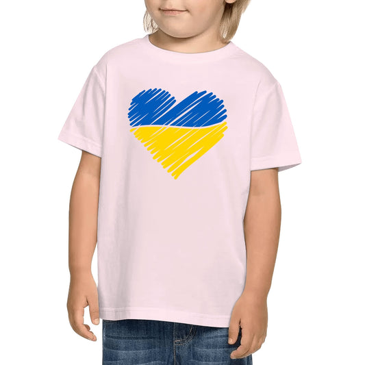 Love For Ukraine | Kids 100% Soft Cotton T-Shirt - Artsy Ukraine Flag