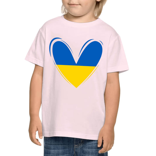 Love For Ukraine | Kids 100% Soft Cotton T-Shirt - Solid Ukrainian Flag