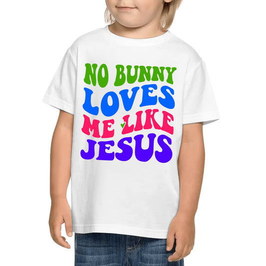 No Bunny Loves Me Like Jesus | Kids 100% Soft Cotton T-Shirt - Fun Retro Easter Tee