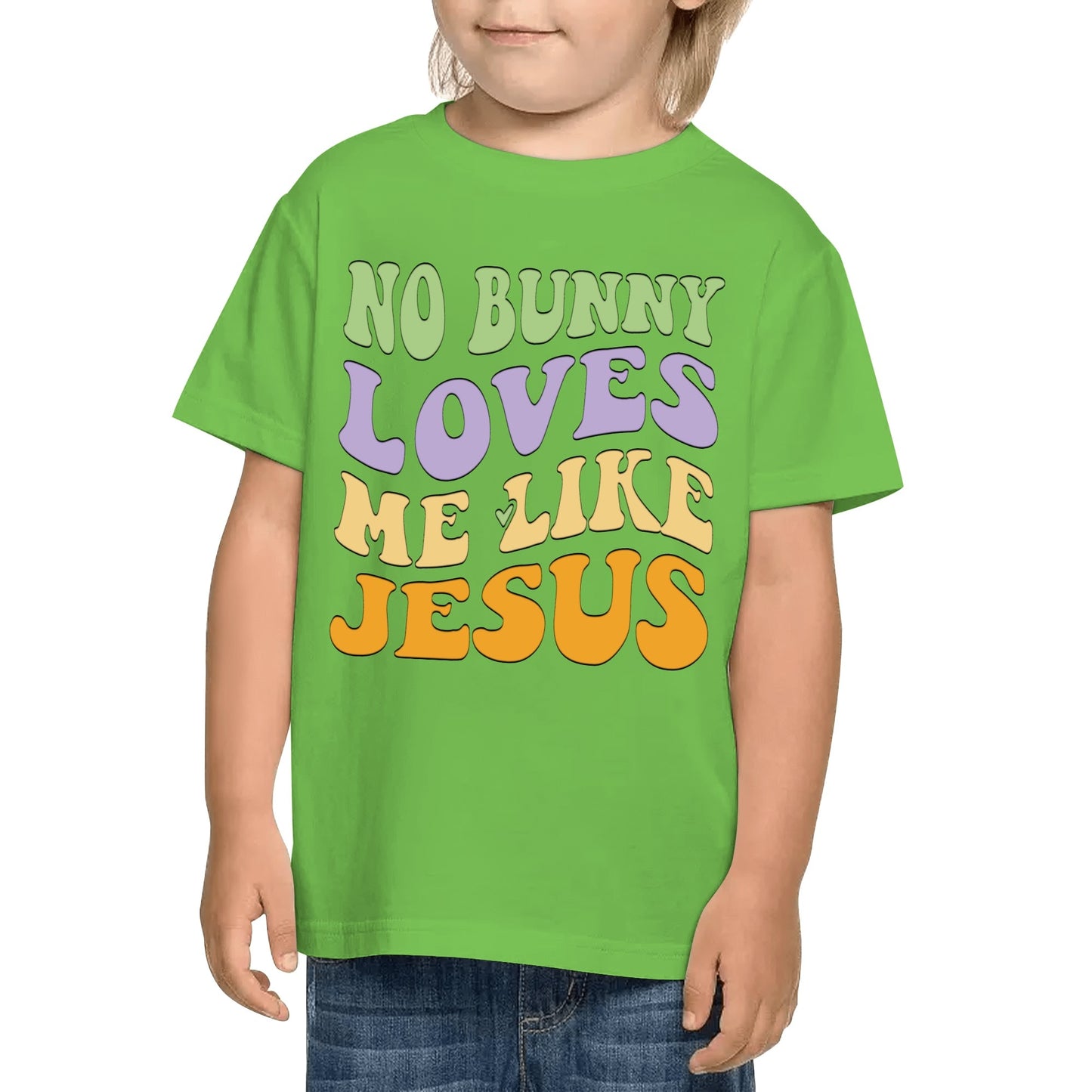 No Bunny Loves Me Like Jesus | Kids 100% Soft Cotton T-Shirt - Fun Retro Easter Tee