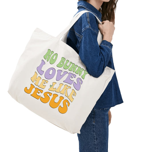 No Bunny Loves Me Like Jesus | 100% Cotton Retro Tote Bag - Eco-Friendly