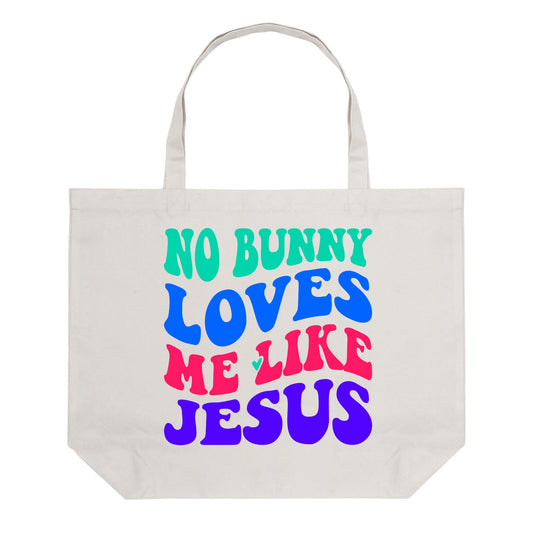 No Bunny Loves Me Like Jesus | 100% Cotton Retro Tote Bag (Single-sided Print)