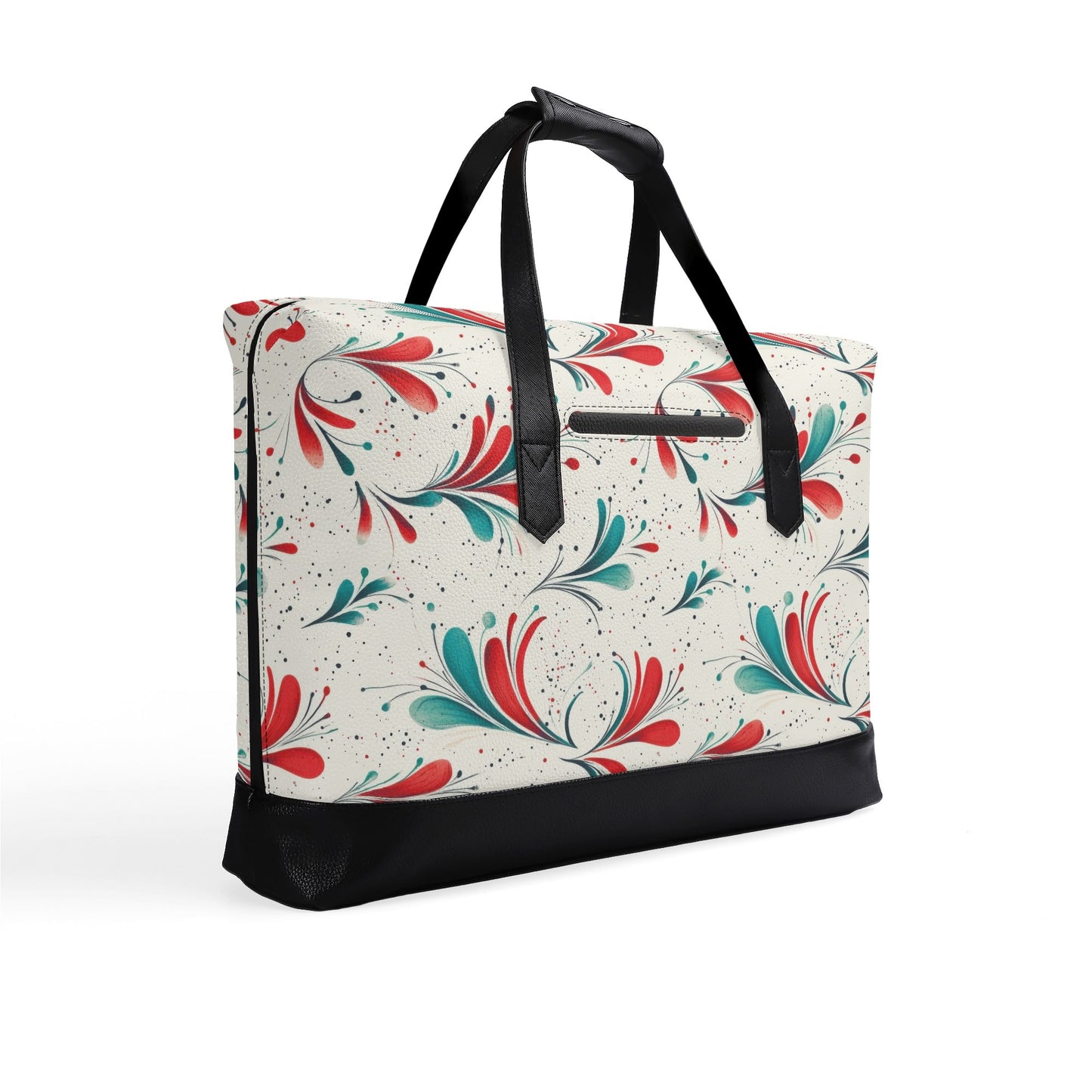 Retro Sprinkles & Blooms | Faux Leather Briefcase | Business Laptop Bag – Classic, Durable, Water-Resistant