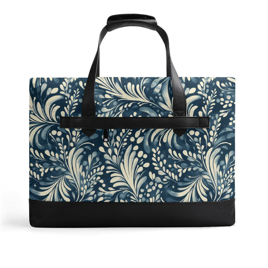 Ink & Ivory Botanical Blooms | Faux Leather Briefcase | Business Laptop Bag – Classic, Durable, Water-Resistant