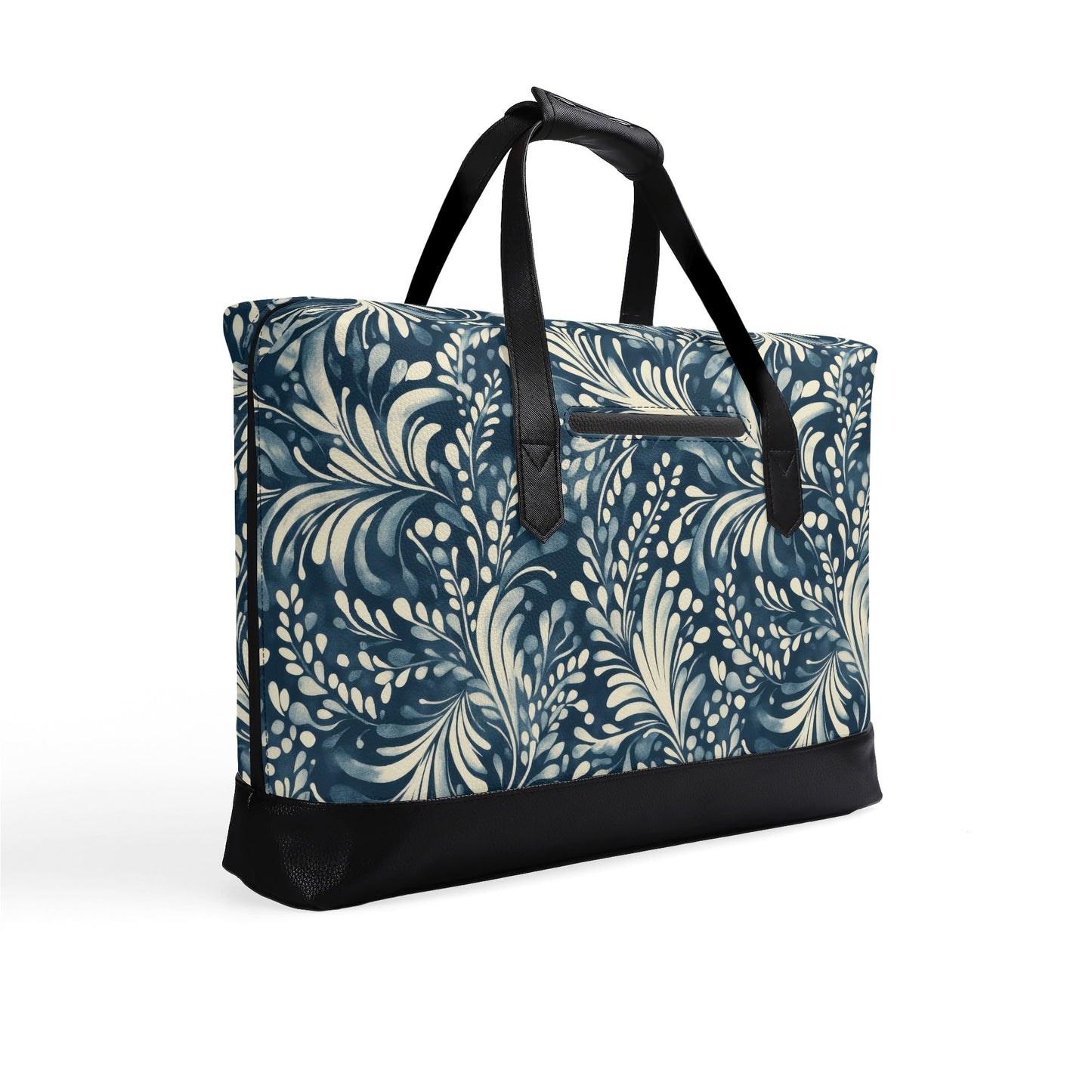 Ink & Ivory Botanical Blooms | Faux Leather Briefcase | Business Laptop Bag – Classic, Durable, Water-Resistant