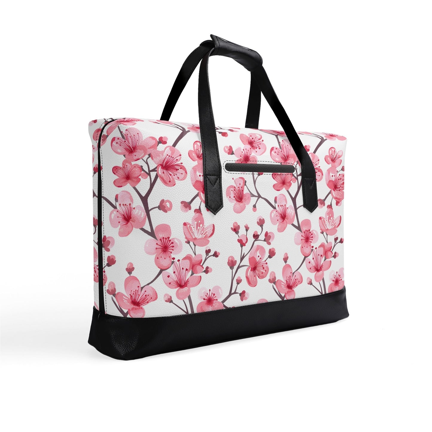 Cherry Blossoms | Faux Leather Briefcase | Business Laptop Bag – Classic, Durable, Water-Resistant