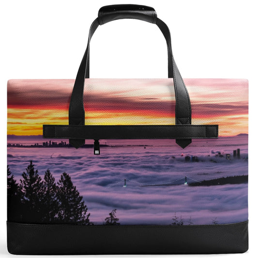 Vancouvers Lions Gate Bridge | Faux Leather Briefcase | Business Laptop Bag – Classic, Durable, Water-Resistant