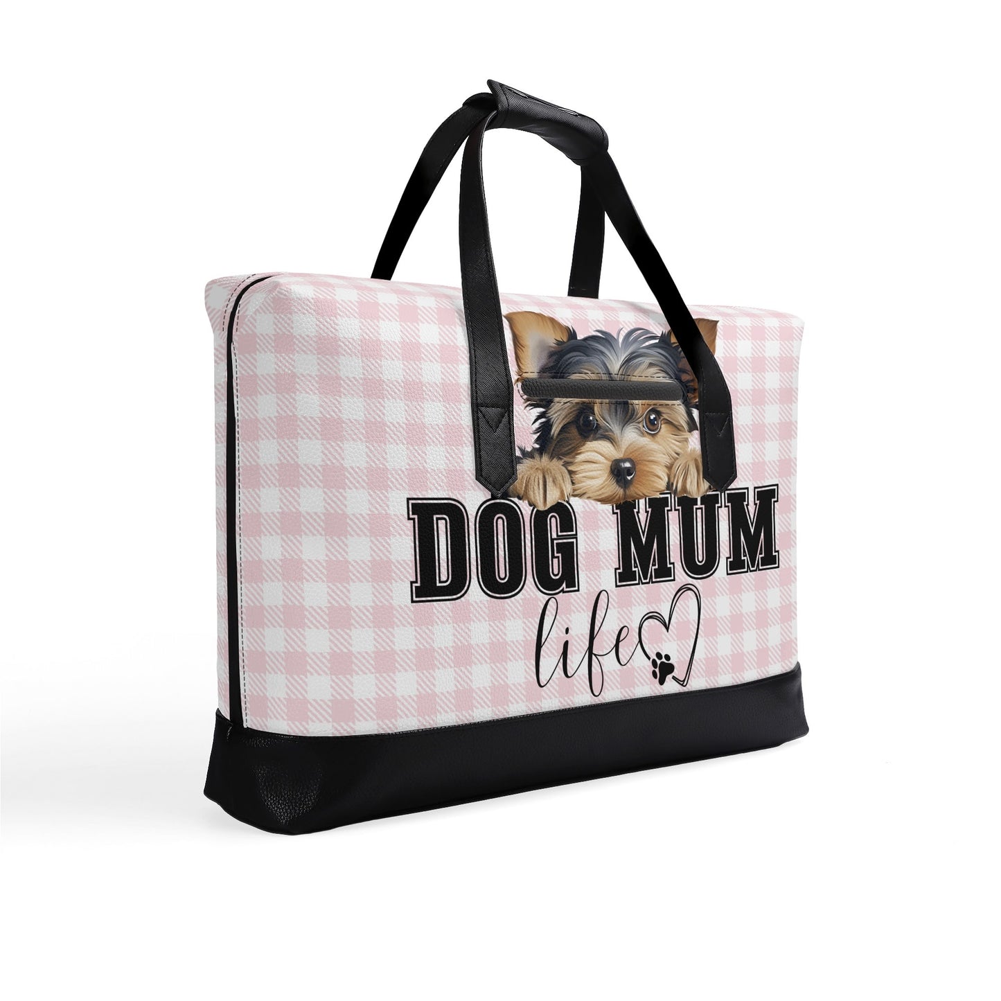 Dog Mum Life | Faux Leather Briefcase | Business Laptop Bag – Classic, Durable, Water-Resistant