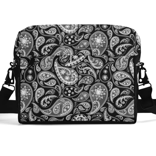 Paisley Design | Faux Leather Small Messenger Bag – Water-Resistant Everyday Organizer