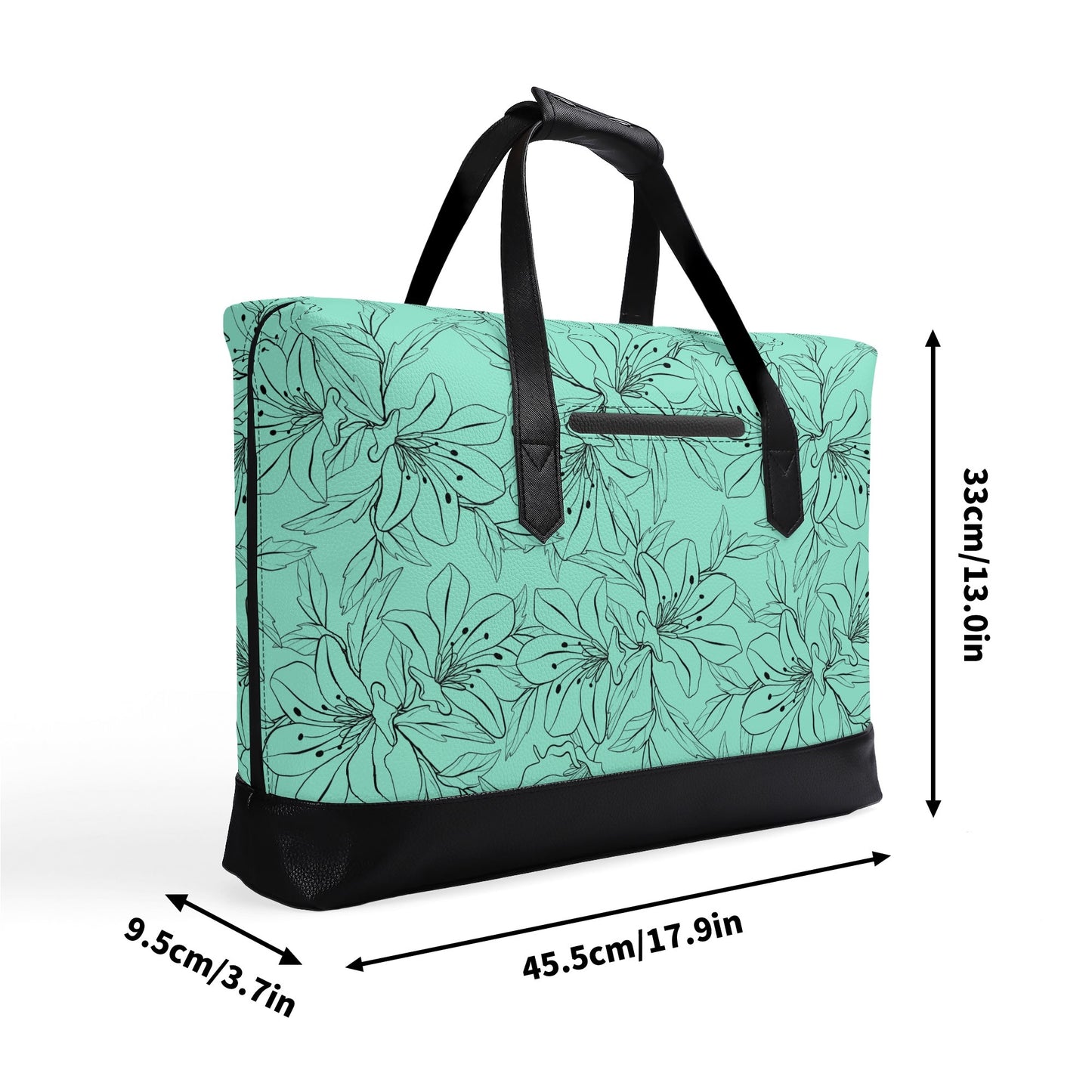 Spring Orchids Collection | Faux Leather Briefcase | Business Laptop Bag – Classic, Durable, Water-Resistant