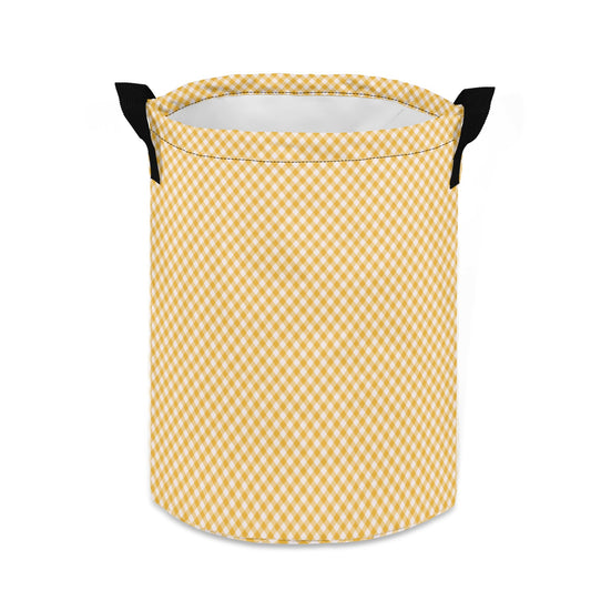 Woodsy Gingham | Laundry Basket / Storage Bag, Durable Fabric, Mid-Size, Dual Handles, Compact When Not In Use