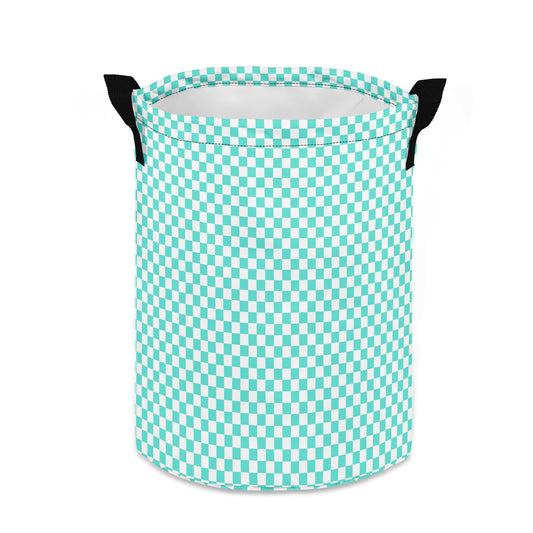 Checkered | Laundry Basket / Storage Bag, Durable Fabric, Mid-Size, Dual Handles, Compact When Not In Use