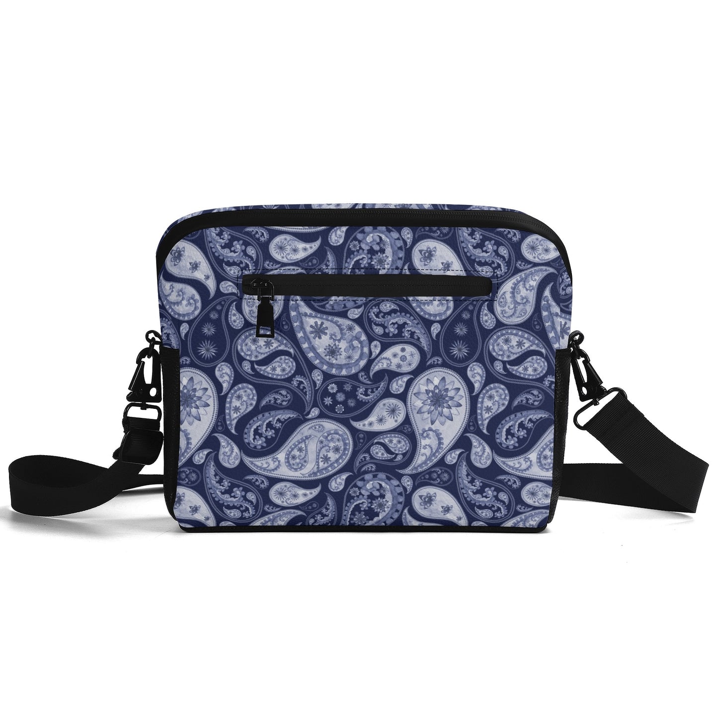Paisley Design | Faux Leather Small Messenger Bag – Water-Resistant Everyday Organizer