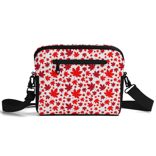 Maple Leaves | Faux Leather Small Messenger Bag – Water-Resistant Everyday Organizer