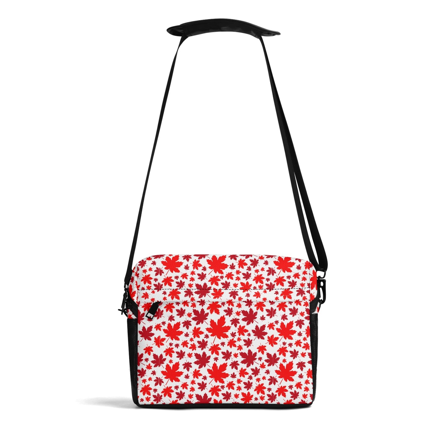 Maple Leaves | Faux Leather Small Messenger Bag – Water-Resistant Everyday Organizer