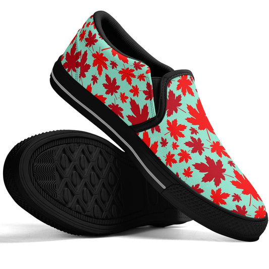 Canadian Maple Leaves | Mens Rubber Slip On Loafers - Distinct Colours