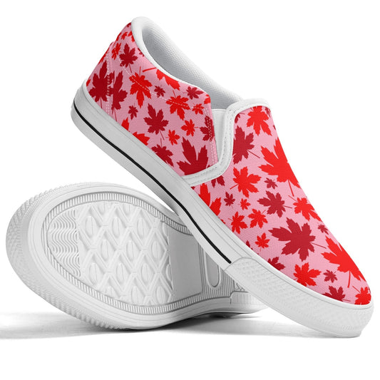 Canadian Maple Leaves | Men's Rubber Slip On Loafers - Fun Colours