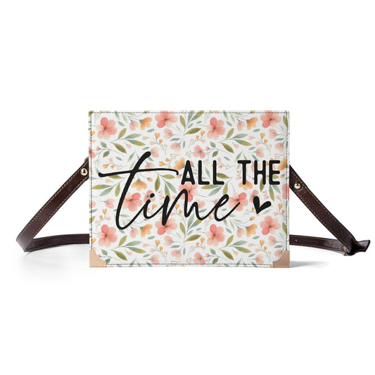 God Is Good, All The Time | Crossbody Bible Bag - Hands-Free Book Carrier - Peachy Flowers