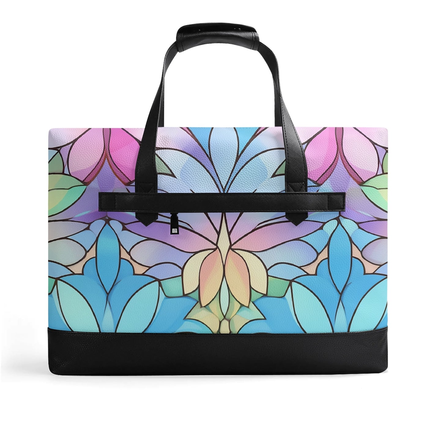 Kaleidoscope Petal Dreams | Faux Leather Briefcase | Business Laptop Bag – Classic, Durable, Water-Resistant