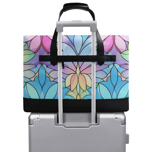 Kaleidoscope Petal Dreams | Faux Leather Briefcase | Business Laptop Bag – Classic, Durable, Water-Resistant