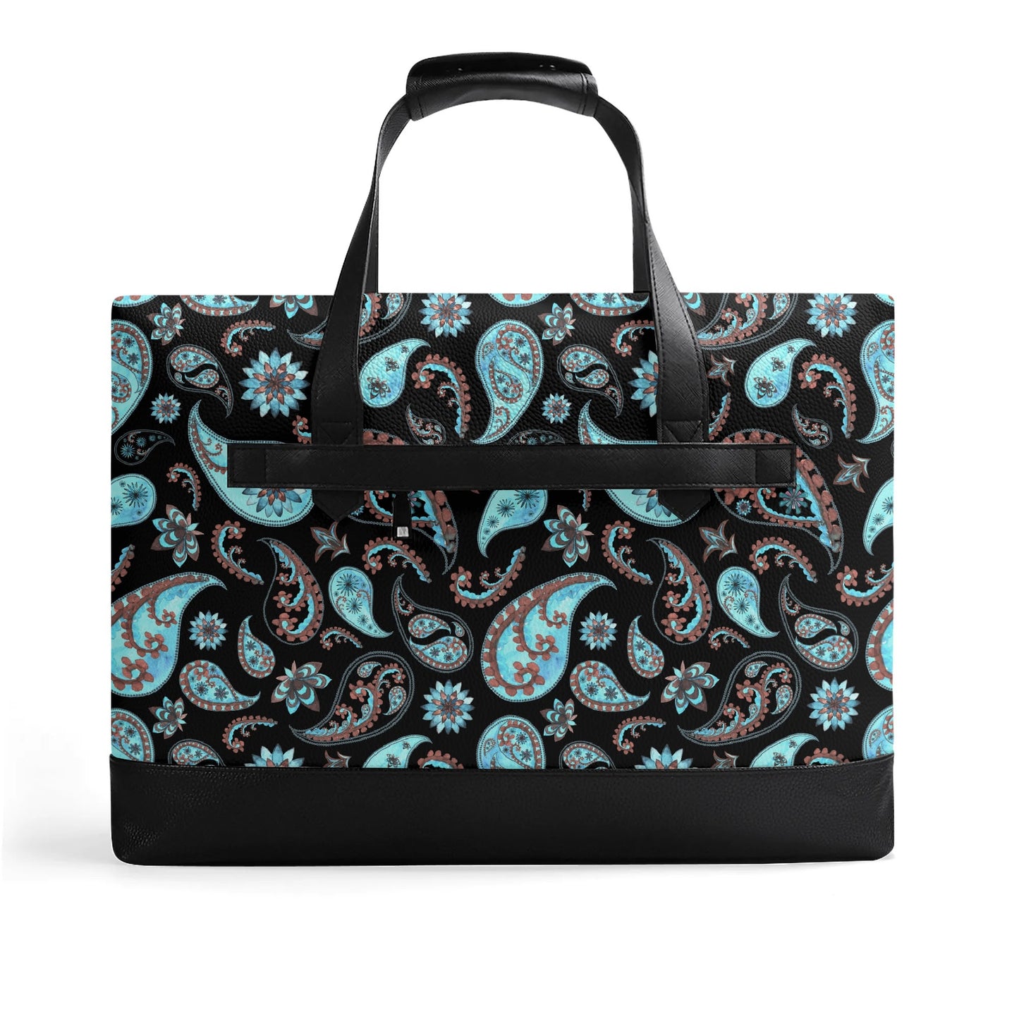 Western Paisley | Faux Leather Briefcase | Business Laptop Bag – Classic, Durable, Water-Resistant