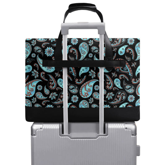 Western Paisley | Faux Leather Briefcase | Business Laptop Bag – Classic, Durable, Water-Resistant