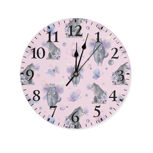 Angel Kitties | Wall Clock Decoration - Clear & Crisp Time Telling