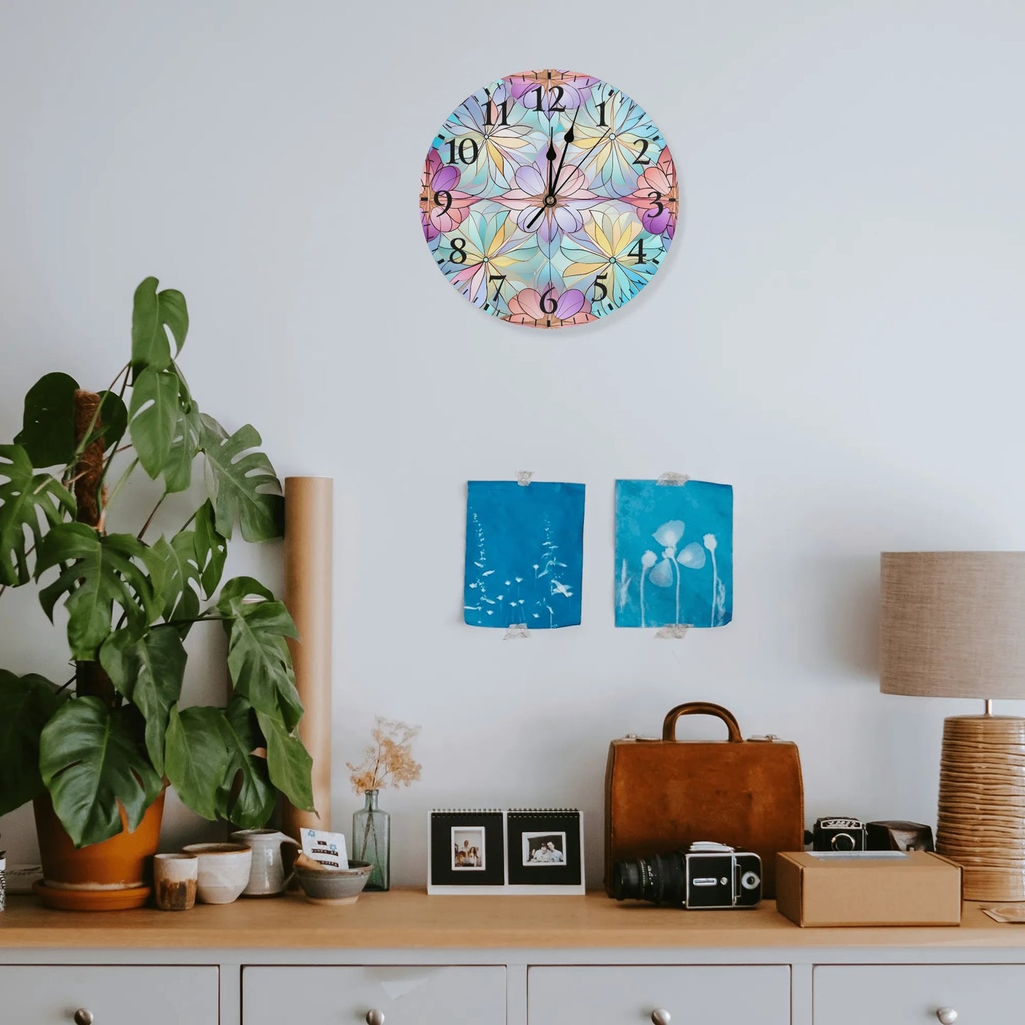 Kaleidoscope Petal Dreams | Wall Clock Decoration - Clear & Crisp Time Telling