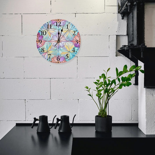 Kaleidoscope Petal Dreams | Wall Clock Decoration - Clear & Crisp Time Telling