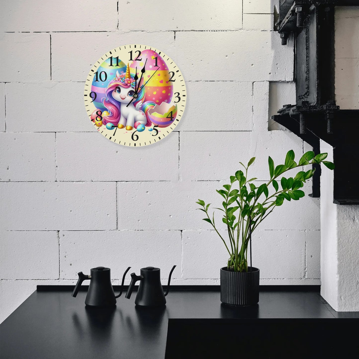 Springtime Unicorn | Wall Clock Decoration - Clear & Crisp Time Telling