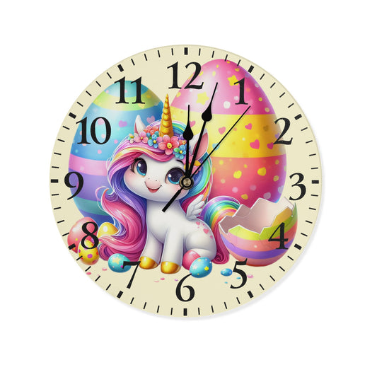 Springtime Unicorn | Wall Clock Decoration - Clear & Crisp Time Telling