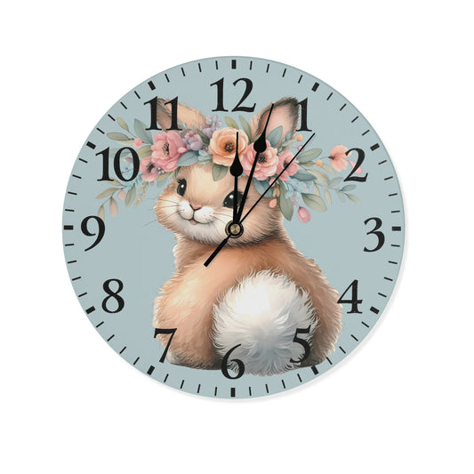Springtime Bunny | Wall Clock Decoration - Clear & Crisp Time Telling