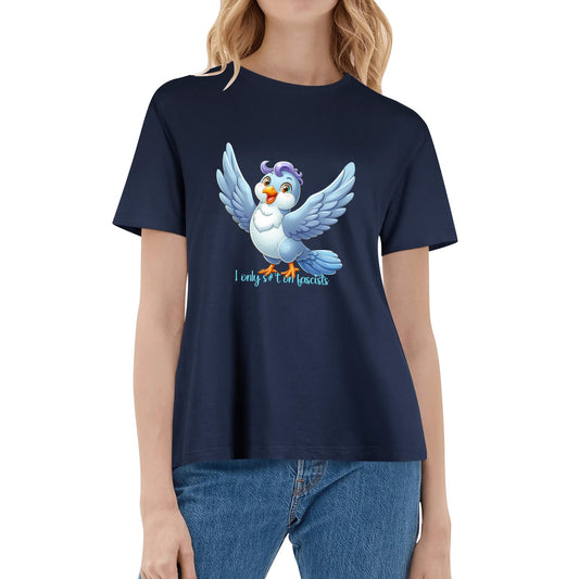 I Only S#*t On Fascists | Womens 100% Soft Cotton T-Shirt - Comfortable & Fun
