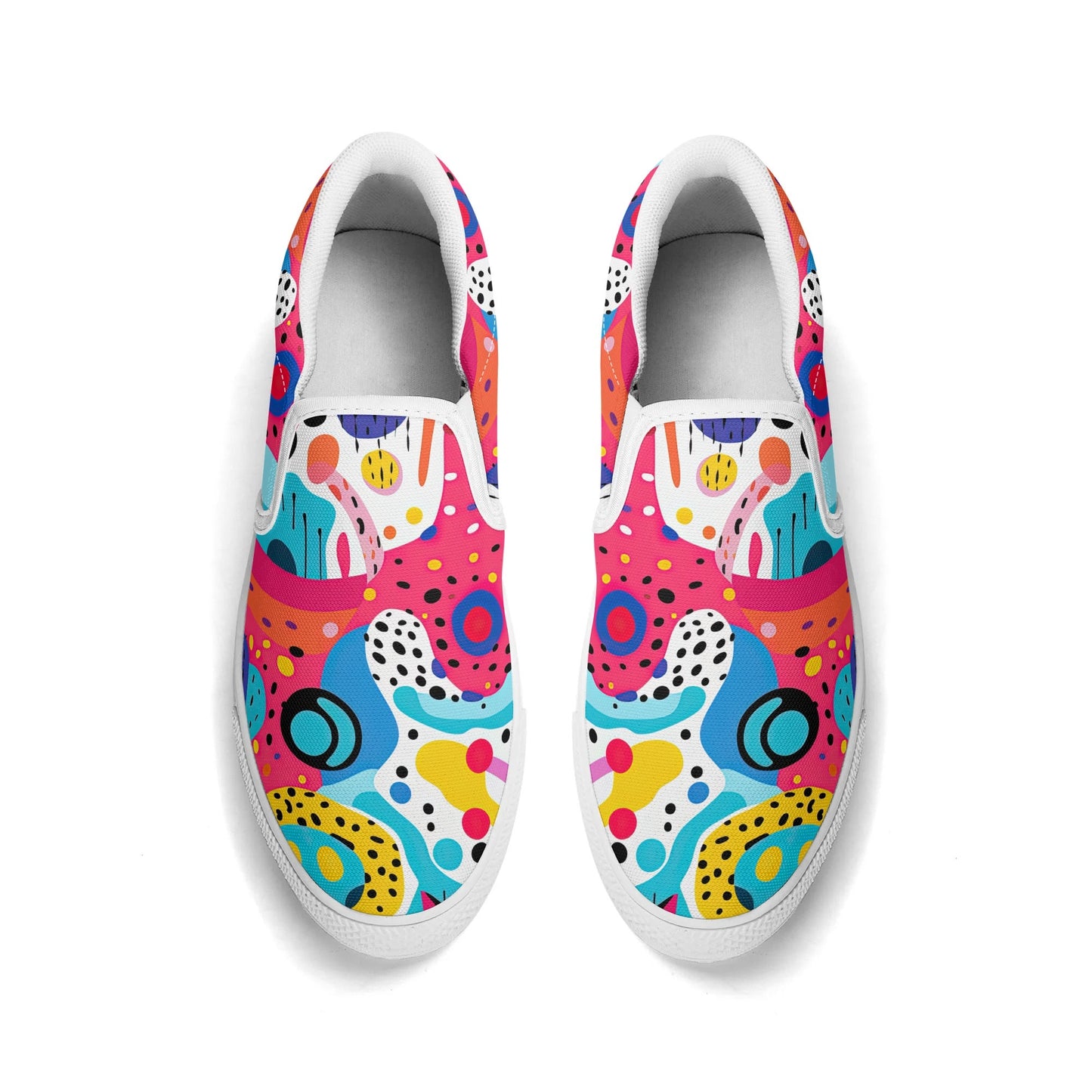 Abstract Chaos | Men's Rubber Slip On Canvas Loafers