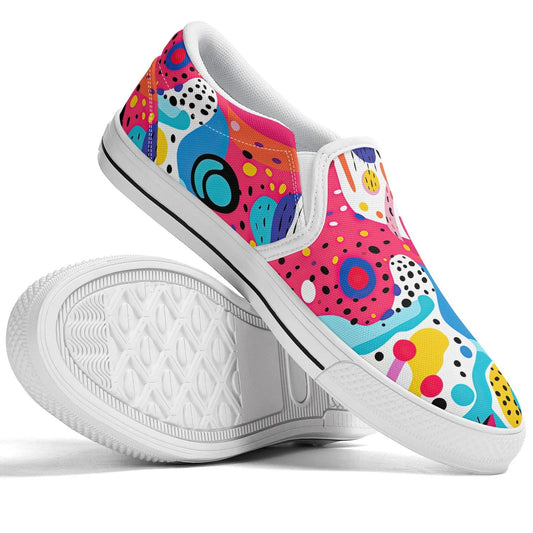 Abstract Chaos | Men's Rubber Slip On Canvas Loafers