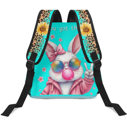Kindergarten Sunflower Bunny | 11 Inch Cute Backpack - Personalizable