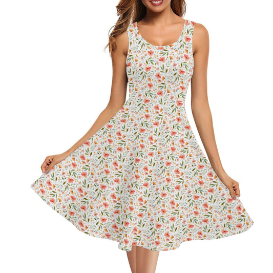 Bloom Time | Womens Tank A-Line Sundress With Pockets - Midi Length - Effortless Comfort & Style